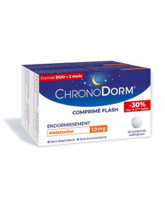 ChronoDorm Comprimé Flash Endormissement mélatonine. offre lot 2x30 comprimés sublinguaux