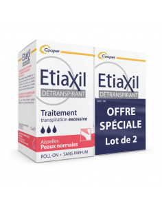 Etiaxil Detranspirant Traitement Transpiration Excessive. Lot 2 roll-on rouge 15ml