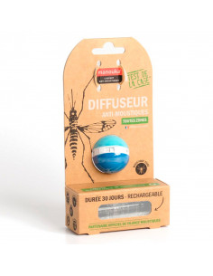 Manouka Diffuseur Nomade Anti-Moustiques rechargeable boule Bleue