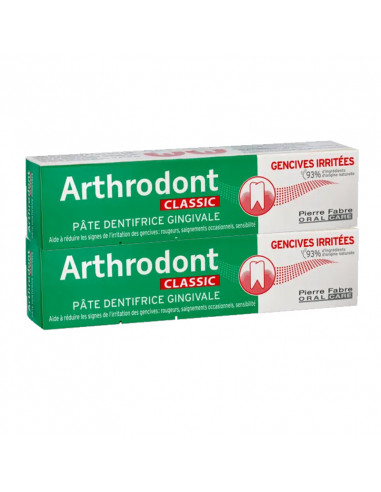 Arthrodont Classic Pâte Dentifrice Gencives Irritées. Lot 2x75ml