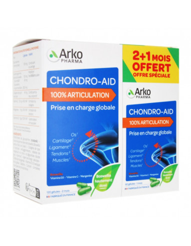 Arkopharma Chondro-Aid 100% Articulation. 120 gélules + 60 gélules OFFERTES 2+1 mois offert OFFRE spéciale