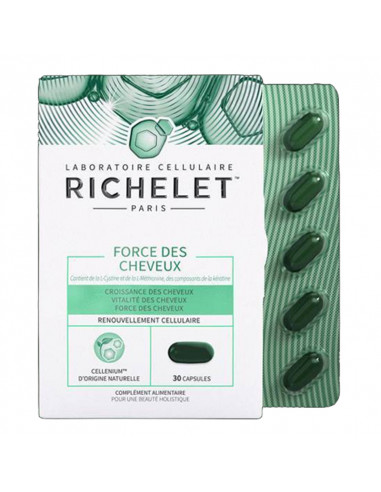 Richelet Force des Cheveux. 30 capsules boite verte