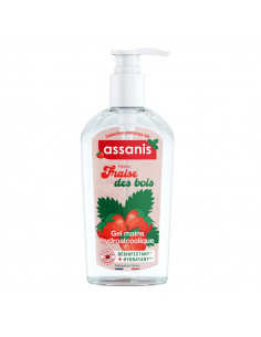 Assanis Gel Mains Hydroalcoolique Fraise des Bois. Flacon pompe 250ml