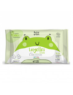 MKL Baby Green Lingettes à l'eau. Paquet vert grenouille de 56 lingettes