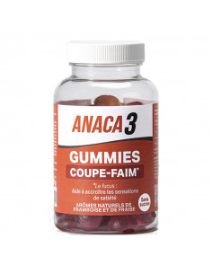 Anaca3 Gummies Coupe-faim. 60 gommes gout framboise fraise