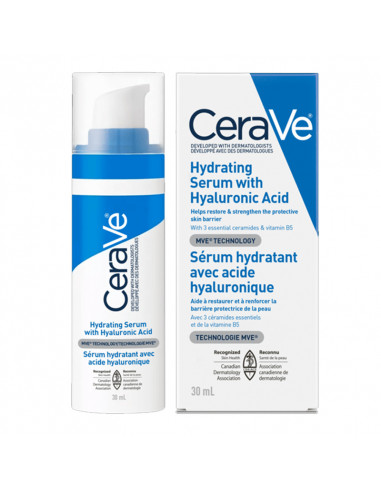 Cerave Sérum Hydratant Acide Hyaluronique visage. 30ml flacon pompe airless