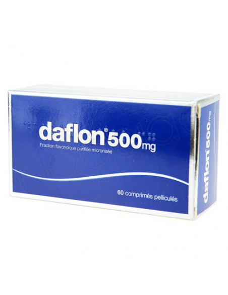 Daflon 500 mg. Boite 60 comprimés pelliculés