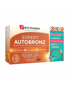 Forté Pharma Expert Autobronz. Offre 45 comprimés + 1 bracelet Hipanema OFFERT