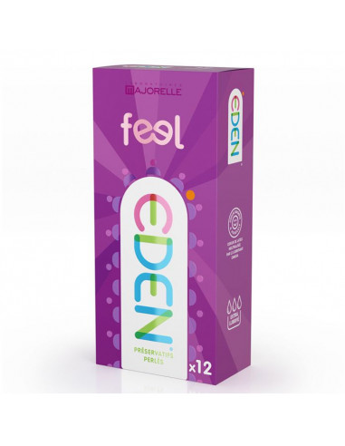 Eden Feel Préservatifs Perlés boite rose violet. x12