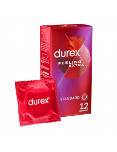 Durex Feeling Extra Standard. 12 préservatifs boite rouge