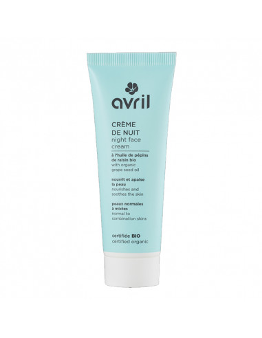 Avril Crème de Nuit Peaux Normales à Mixtes. 50ml tube bleu clair