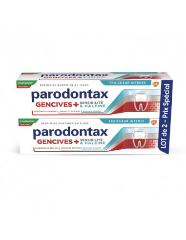 Parodontax Gencives+ Sensibilité & Haleine Fraicheur Intense. Lot 2x75ml