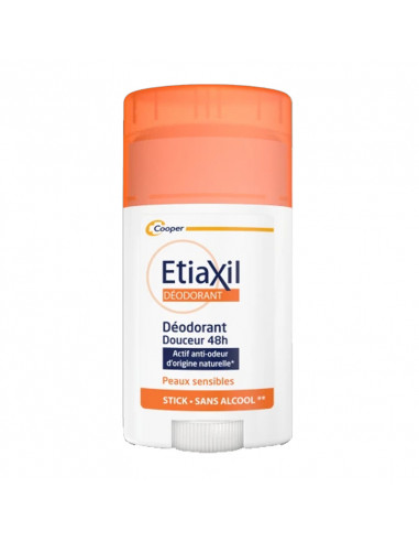 Etiaxil Déodorant Douceur 48h Peaux Sensibles. Stick 40g bouchon orange