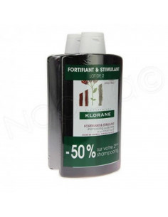 Klorane Shampooing Quinine Fortifiant Stimulant. Lot 2x400ml -50% sur le 2e