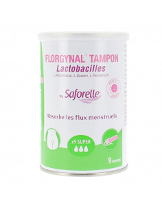 Florgynal Tampon Lactobacilles by Saforelle. x9 Super avec applicateur