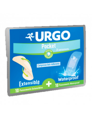 Urgo Pocket 20 pansements. Pochette 10 extensibles + 10 waterproof