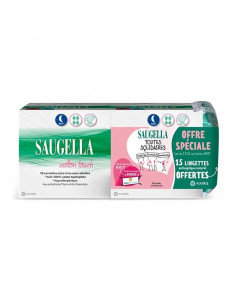 Saugella Cotton Touch Nuit 2x12 serviettes + 15 lingettes OFFERTES