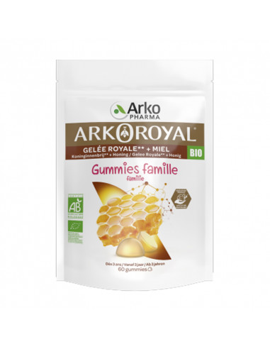 Arkoroyal Gummies Famille Gelée Royale + Miel. 60 gommes