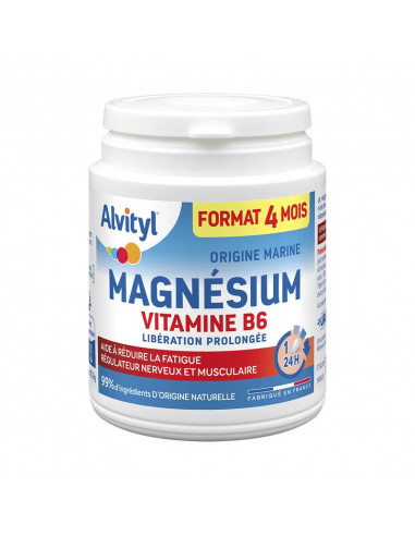 Alvityl Magnésium Vitamine B6 Libération Prolongée. Format 4 mois 120 comprimés