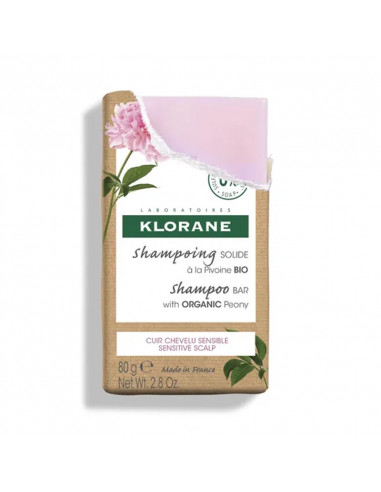 Klorane Shampooing Solide Pivoine Bio. 80g pain rose