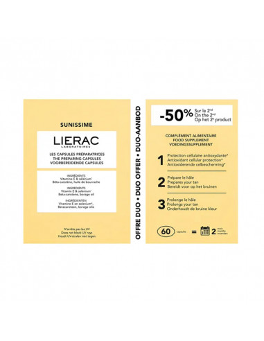 Lierac Sunissime Capsules Préparatrices. Offre duo 2x30 capsules