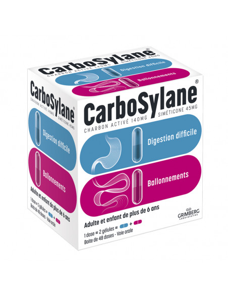 Carbosylane ballonnements 48 doses de 2 gélules