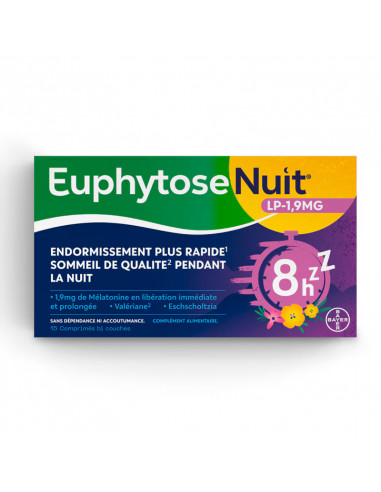 EuphytoseNuit LP 1,9mg mélatonine. 30 comprimés