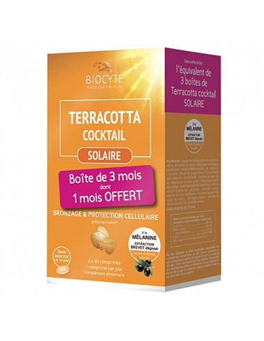 Biocyte Terracotta Cocktail Solaire. Lot 3x30 comprimés