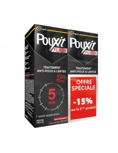 Pouxit Flash Lotion Spray Anti-Poux. Lot 2x150ml traitement + peigne