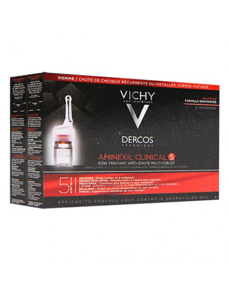 Vichy Dercos Aminexil Clinical 5 Homme Soin Traitant Anti-chute Multi-cibles 21x6ml Vichy - 3