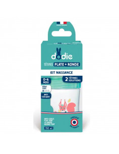 Dodie Kit Naissance Biberon 150ml Anti-colique Tétines Plate + Ronde 2