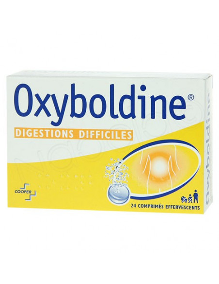 Oxyboldine Digestion difficiles 24 comprimés effervescents