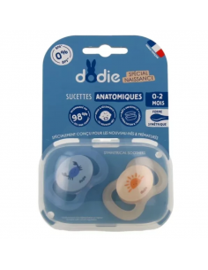 Dodie Sucettes anatomiques silicone 0-2mois - mini crabe. x2