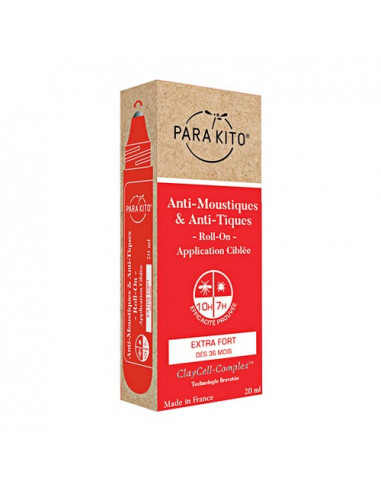 Para'Kito Anti-Moustiques & Anti-Tiques Protection Extra Forte. Roll-on - Zones tropicales