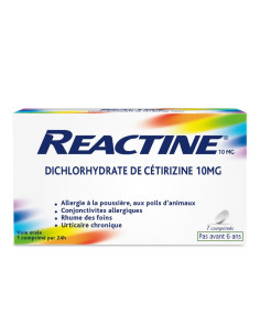 Reactine Cétrizine 10mg 7 comprimés