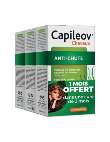 Nutreov Capileov Antichute Lot 2 boites 30 gélules + 1 Offerte