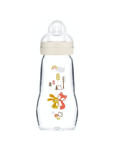 MAM Biberon Verre 2mois+ Débit 2 Contenance 260ml Blanc