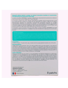 boite bleu et blanc artobiol confort musculaire, 8 patchs 7x9cm 2