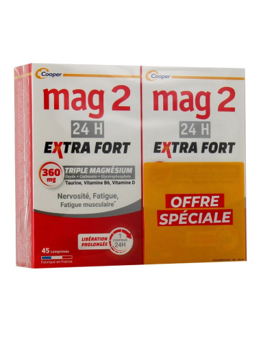 Mag 2 24H Extra Fort. Lot 2x45 comprimés