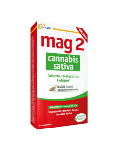 Mag 2 Cannabis Sativa. Détente, Relaxation, Fatigue. 30 comprimés