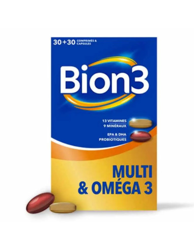 Bion 3 Multi & Oméga 3. 30 comprimés et 30 capsules