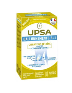 Upsa Ballonnements 3en1. 40 gélules