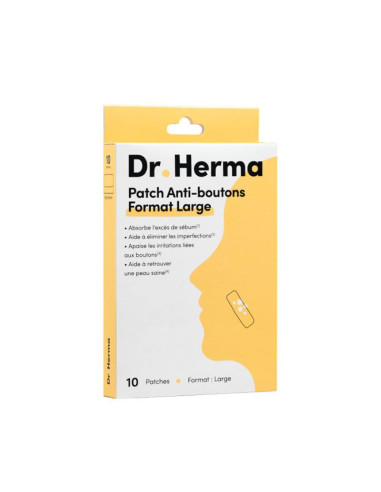 Dr. Herma Patch Anti-boutons Format Large 10 Patchs
