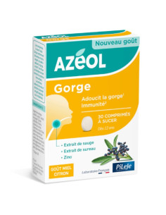 Azeol Gorge. Goût Miel Citron. 30 comprimés à sucer