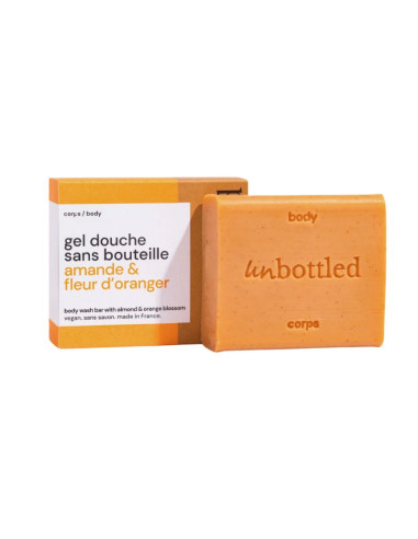 Unbottled Gel douche sans bouteille Amande & Fleur d'Oranger 110g