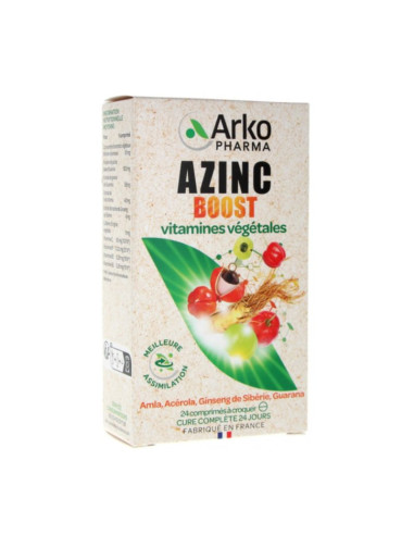 Arkopharma Azinc Boost Vitamines végétales 24 comprimés