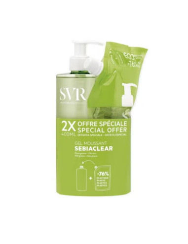 SVR Sebiaclear Gel Moussant 400ml + Éco-recharge 400ml