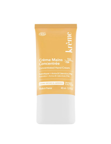 Kreme Crème mains aux probiotiques jaune plantes arnica calendula