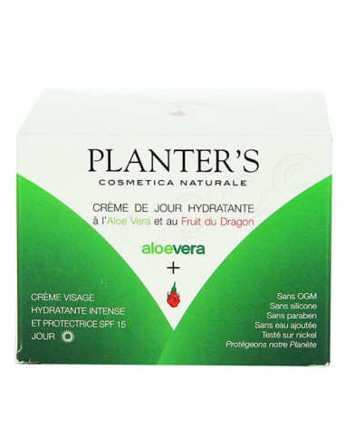 Planter's Crème de Jour Hydratante à l'Aloe Vera et au Fruit du Dragon SPF15. 50ml