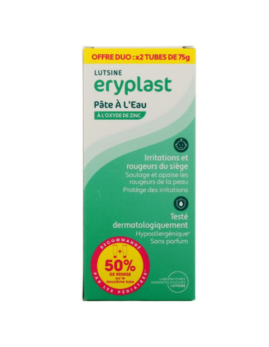 Lutsine Eryplast Pâte à l'eau - Oxyde de zinc Lot 2x75g
